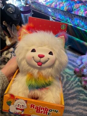 Rainbow Kitty Plush in White with Rainbow Accents - Rainbow Brite